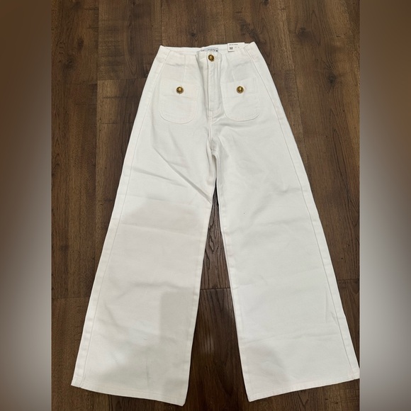 Zara Denim - Zara White Trousers with Gold Accents